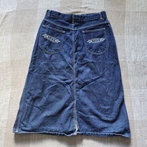 Vintage Denim High Rise Midi Skirt